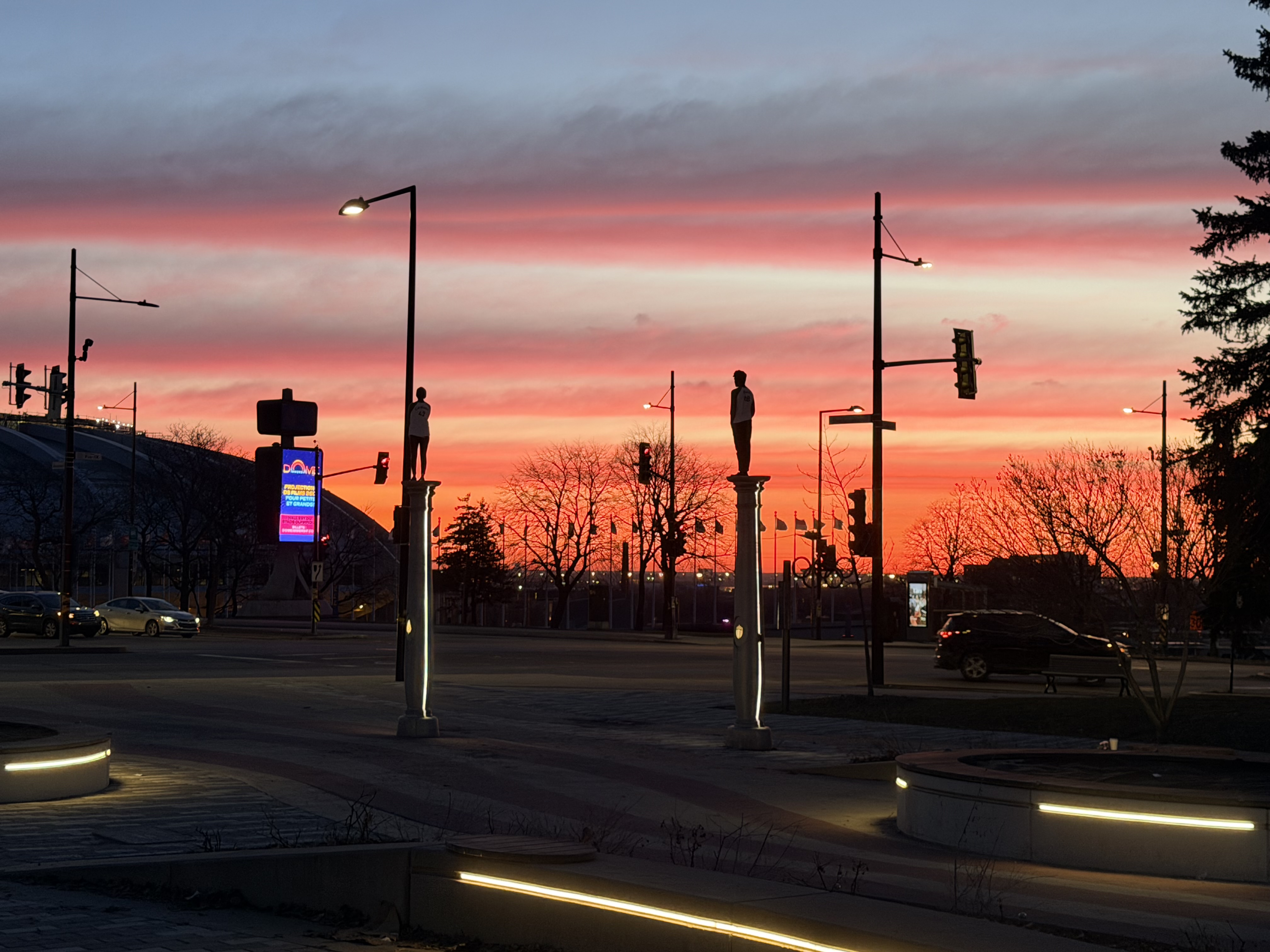 Montreal sunset near the Olympic Stadium